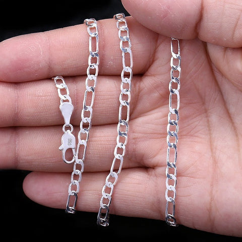 2.5mm Silver Figaro Chain Necklace
