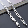 .925 Silver Italian Figaro Chain Necklace 4mm