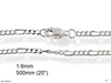 2.5mm Silver Figaro Chain Necklace