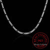 .925 Silver Italian Figaro Chain Necklace 4mm