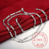 .925 Silver Italian Figaro Chain Necklace 4mm