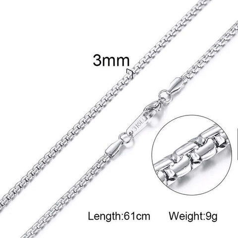 Silver 3mm Hip Pop Curb Chain VNOX