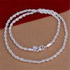 Silver Ptd Rope Chain 3mm