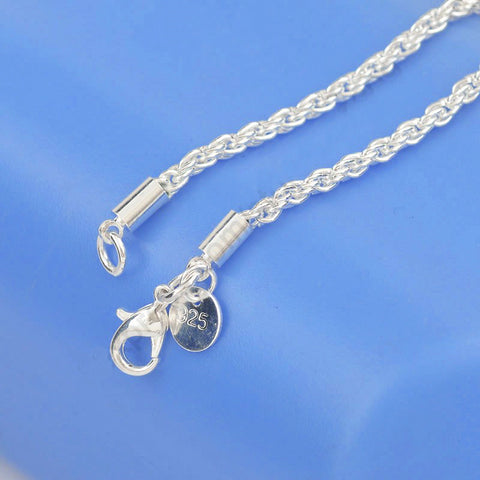 Silver Rope Chain Necklace 3mm