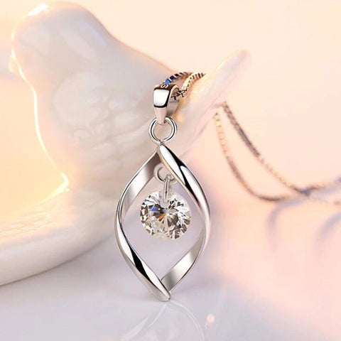 Sterling Silver CZ Pendant with 45cm Box Chain