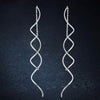 Long Wave Thread Drop Earrings
