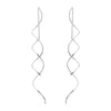 Long Wave Thread Drop Earrings
