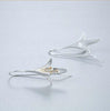 Sterling silver- Four Leaf Lily Flowers with Gold Accent Earrings