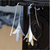 Sterling silver- Four Leaf Lily Flowers with Gold Accent Earrings