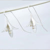 Sterling silver- Four Leaf Lily Flowers with Gold Accent Earrings