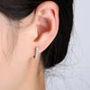 925 Silver Needle Single Row Full Crystal Zircon Earrings