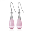 Opal Drop Hook Silver Earrings