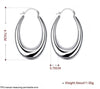 925 Sterling Silver U-Shaped Round Hoop Earrings