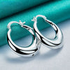 925 Sterling Silver U-Shaped Round Hoop Earrings