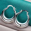 925 Sterling Silver U-Shaped Round Hoop Earrings