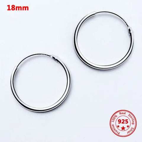 .925 Sterling Silver Earrings - Hoops