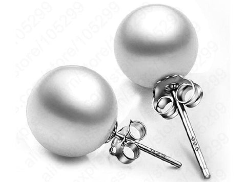 Sterling Silver Classic 8mm Pearl Stud Earrings