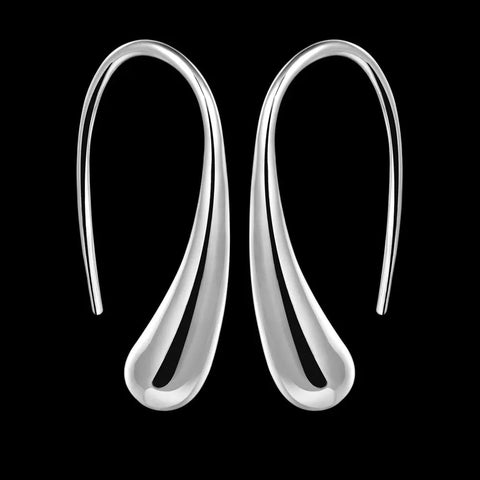 Water Drop Sterling Silver Hook Earrings. sanhe 888 Store