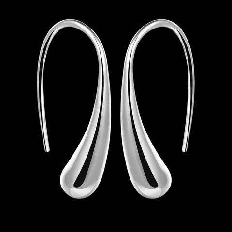 Water Drop Sterling Silver Hook Earrings.