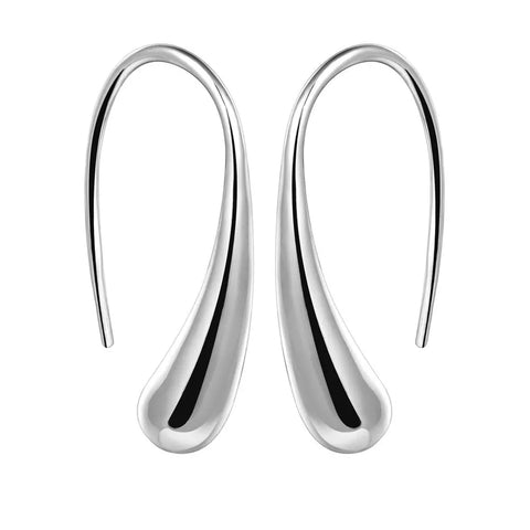 Water Drop Sterling Silver Hook Earrings.