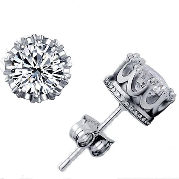 Clear 8mm Cubic Zirconia Silver Stud Earrings Wholesale Silver Jewellery