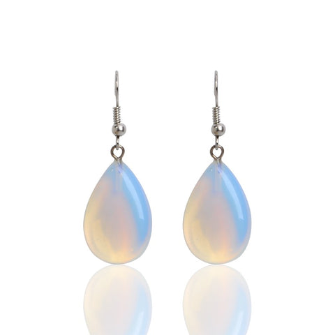 .925 Sterling Silver Opalite Teardrop Earrings RONGZUAN Official Store