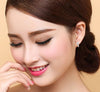 .925 Sterling Silver Rhinestone Inlaid Buckle Earrings