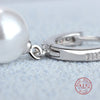 Genuine Silver Freshwater Pearl Hoop Earrings
