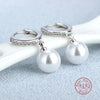 Genuine Silver Freshwater Pearl Hoop Earrings