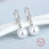 Genuine Silver Freshwater Pearl Hoop Earrings