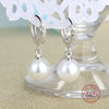 Genuine Silver Freshwater Pearl Hoop Earrings