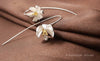 .925 Sterling Silver Open Lily Gold tipped Earrings