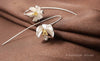 .925 Sterling Silver Open Lily Gold tipped Earrings