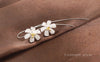 .925 Sterling Silver Open Lily Gold tipped Earrings