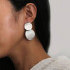 Gold/Silver Round Double Drop Earrings