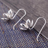 .925 Sterling Silver Large Flower Gold Tipped Earrings