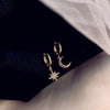 Star & Moon Asymmetric Hoop Earrings
