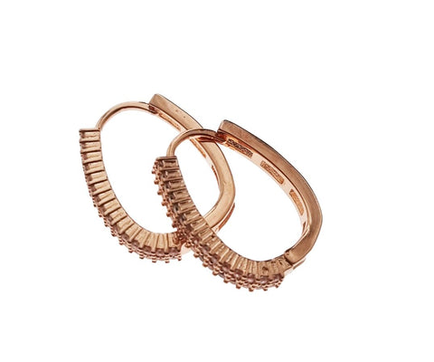 Luxury Zircon Crystal Rose Gold Hoop Earring