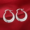 Silver Hoop Latch Earrings