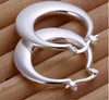 Silver Hoop Latch Earrings
