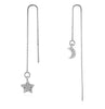 Crystal Drop Earrings Star & Moon Long Chain