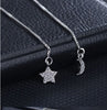 Crystal Drop Earrings Star & Moon Long Chain