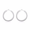 New High Polish Silver 50mm Hoop Stud Earrings