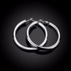 New High Polish Silver 50mm Hoop Stud Earrings