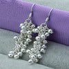 925 Sterling Silver Smooth Grape Bead Ball Earrings Doteffil