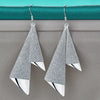 925 Sterling Silver Earrings- Smooth Frosted Long Geometric Drops