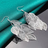 925 Sterling Silver Drop Earrings - Leaves Drop Earrings