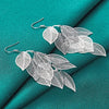 925 Sterling Silver Drop Earrings - Leaves Drop Earrings Doteffil