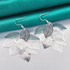 925 Sterling Silver Drop Earrings - Leaves Drop Earrings Doteffil