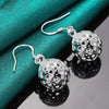925 Sterling Silver Drop Earrings - Hollow Ball Heart